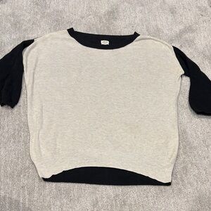 Wilfred Black and cream Ribbed Knit Sweater with silk and cashmere